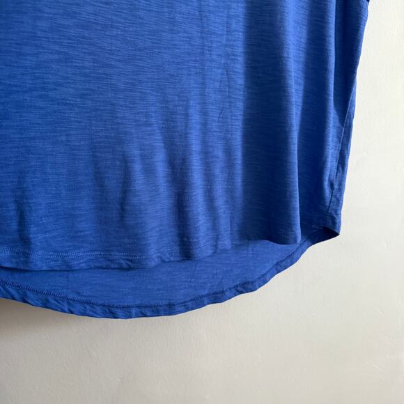 TALBOTS | Blue Cotton Modal Slub Knit Short Sleeve Tee Shirt | 2X Petite - Picture 4 of 5